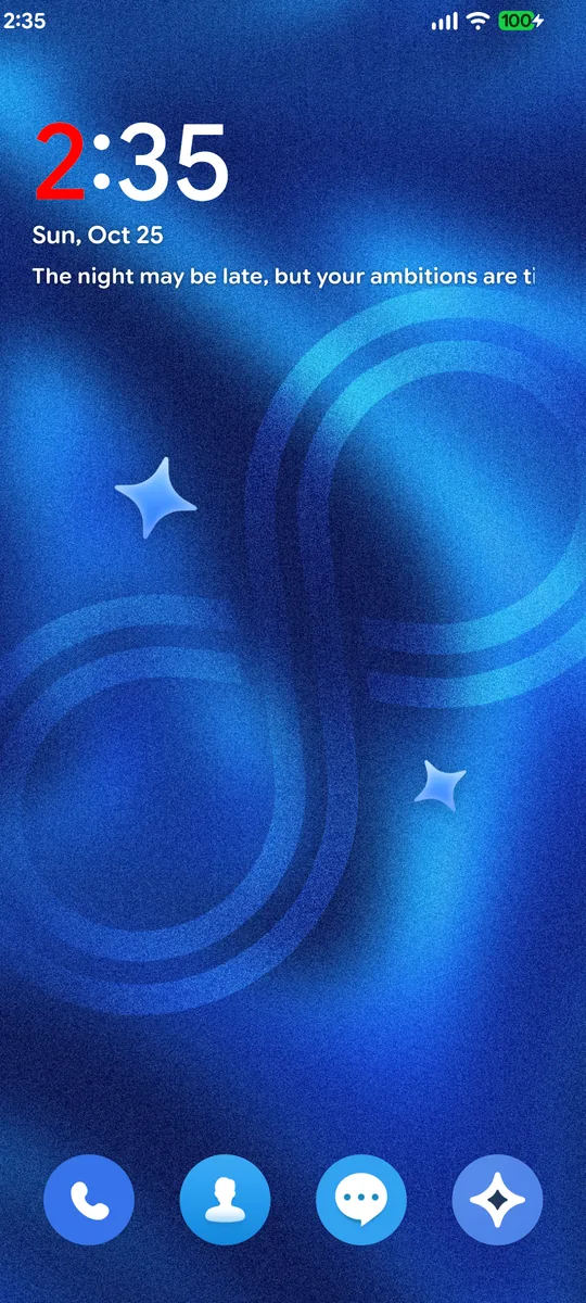 Infinity X lockscreen running in the Android Emulator